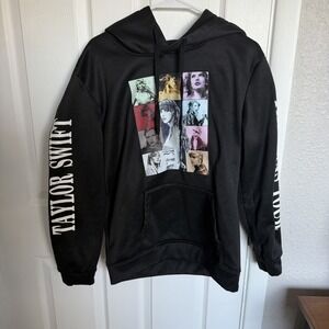 Taylor Swift Men's Black Cotton Fleece Hoodie with Graphic Print & Pockets